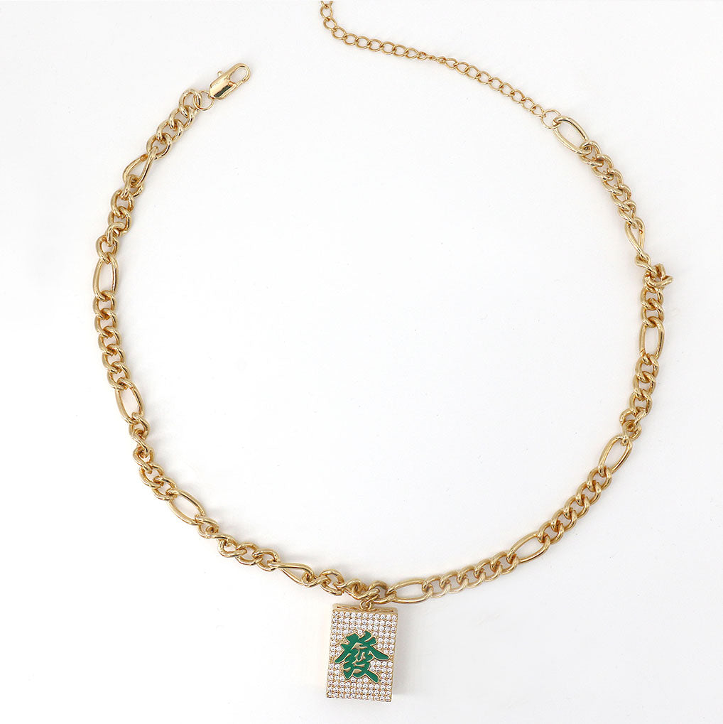 Fashion Mahjong Pendant Necklace