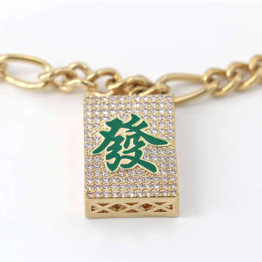 Fashion Mahjong Pendant Necklace