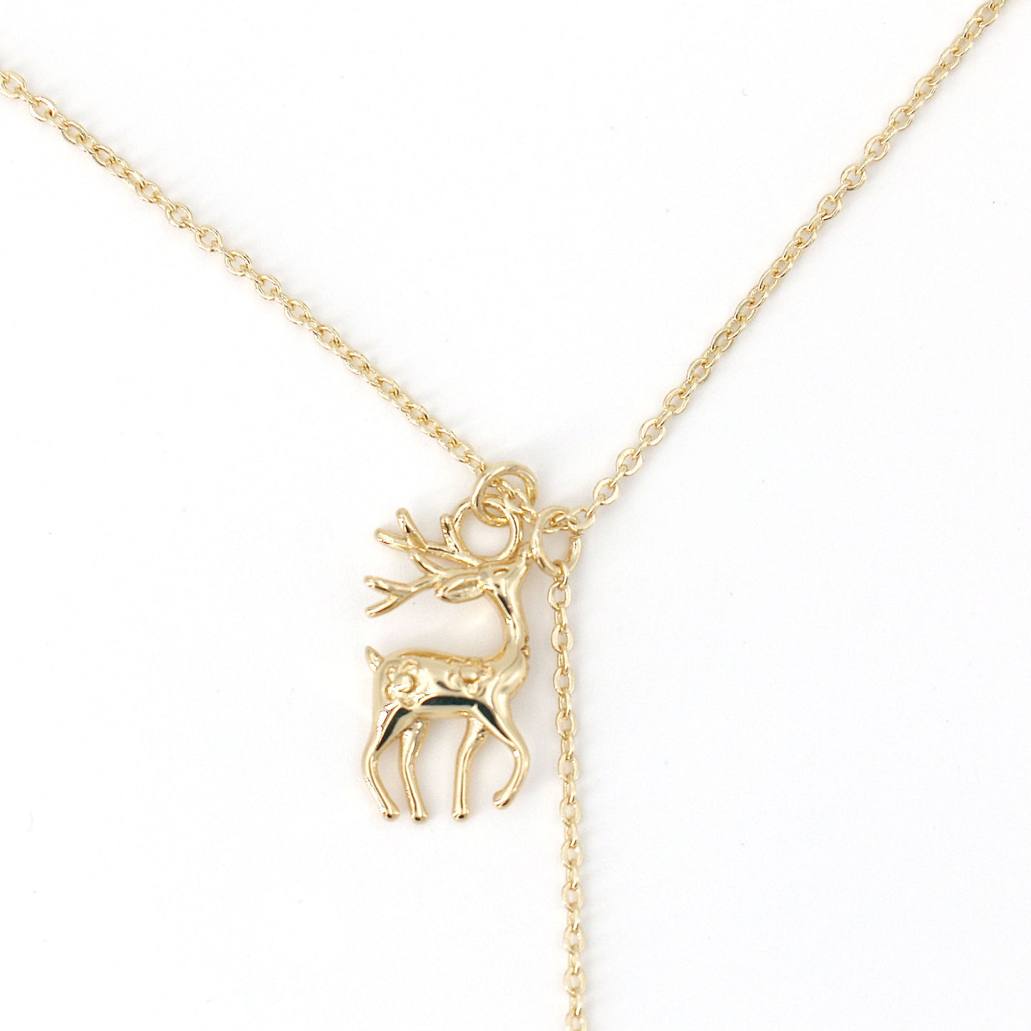 01 Fashion snowflake and deer necklace