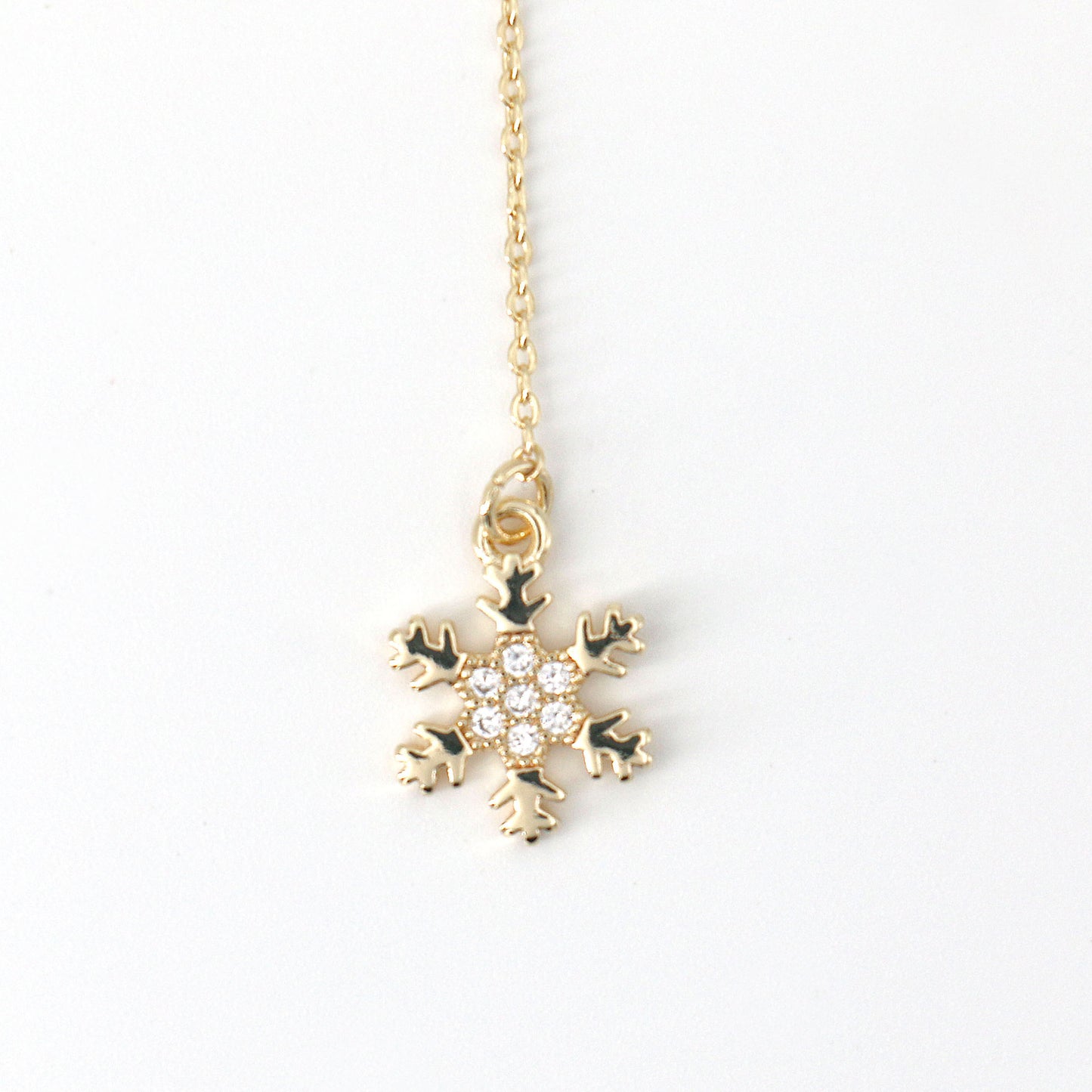01 Fashion snowflake and deer necklace