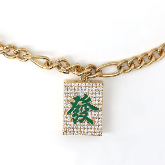 Fashion Mahjong Pendant Necklace